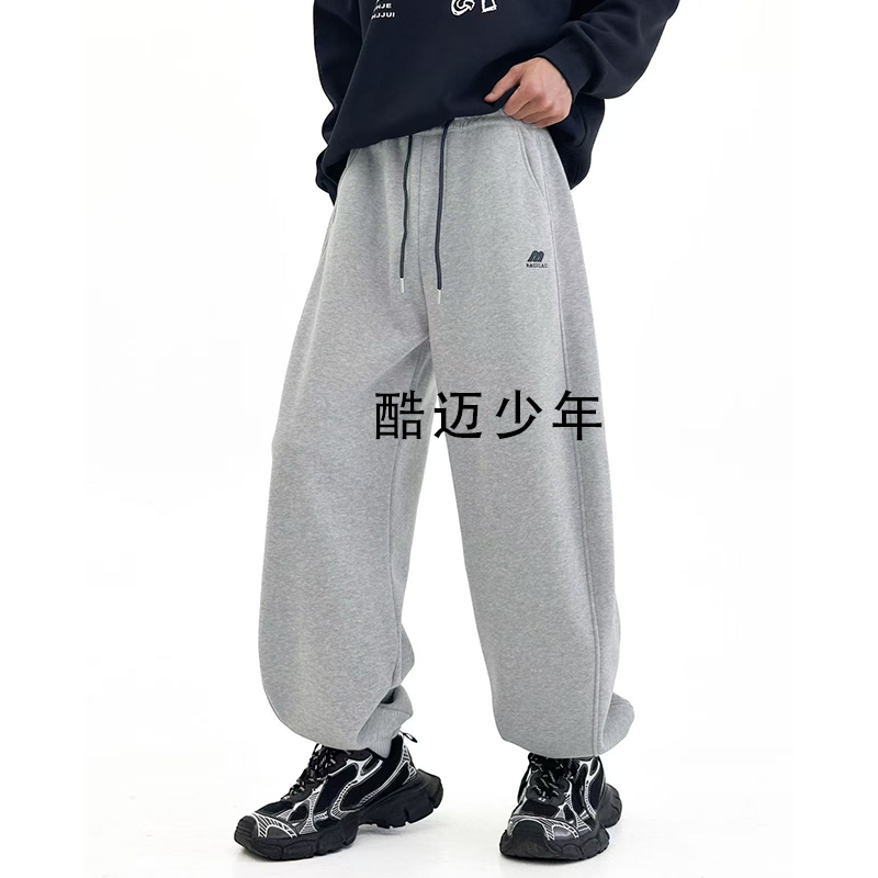 男童青少年冬款加绒字母M印花休闲卫裤 8807（150-190）