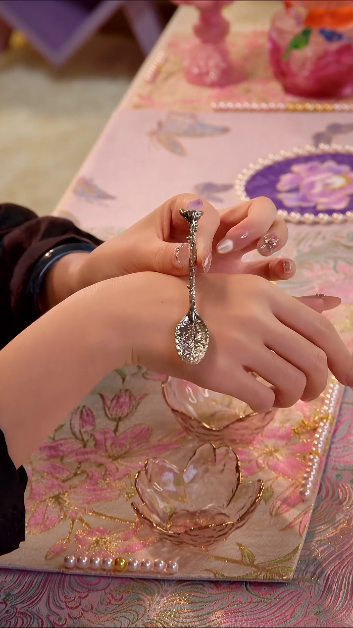 紫水晶 银色咖啡勺 两个装如图