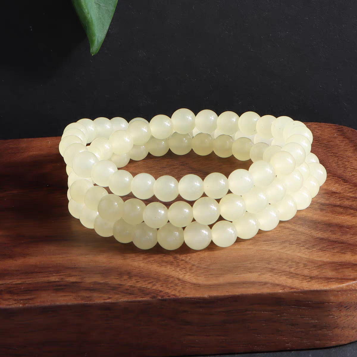 青海精品冰黄口卡6多圈手串！