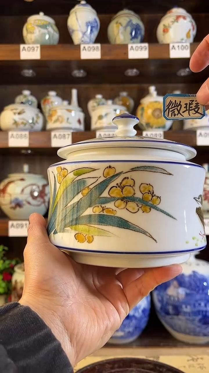 【闪购商品】纯手工手绘水仙花储物罐