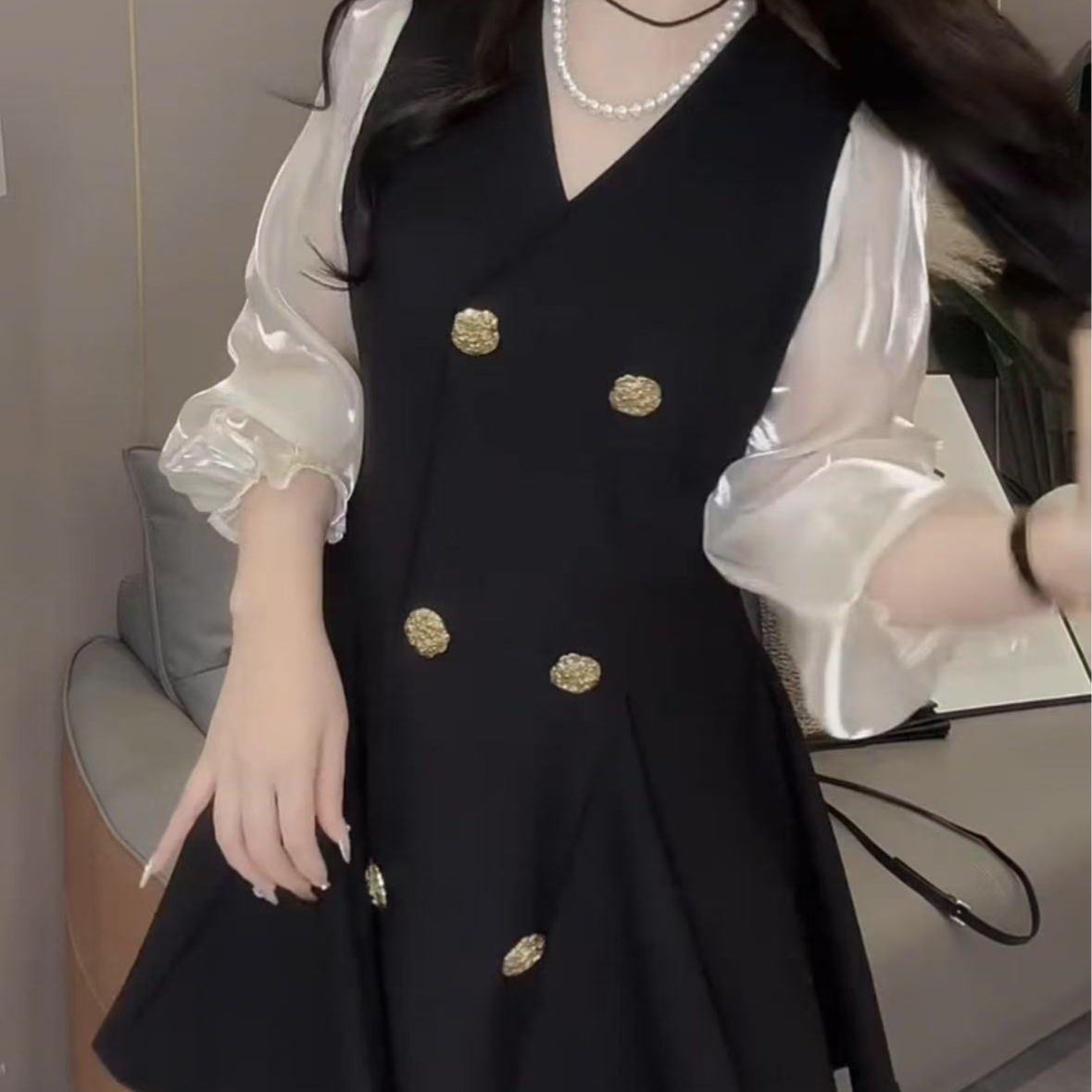 2025春季新款时尚气质百搭显瘦洋气拼接女装连衣裙