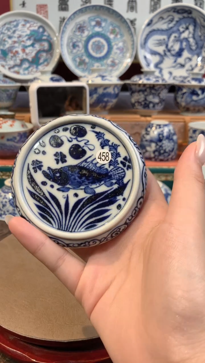 俗*458青花盖置qd300
