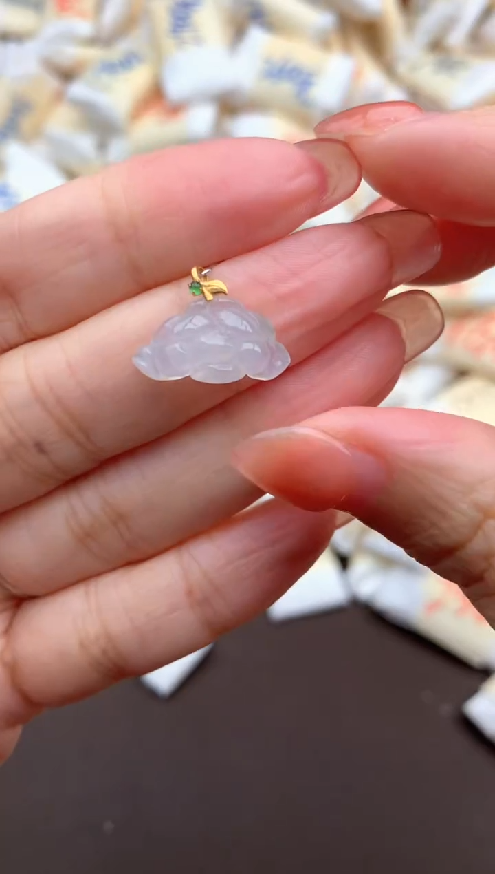 【闪购商品】翡翠挂件18K金镶嵌一