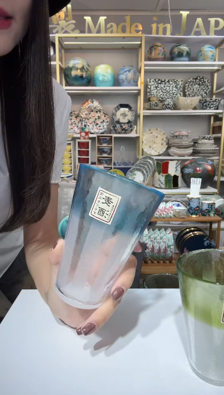 陶瓷400ml阔口杯-杯口淡蓝一只