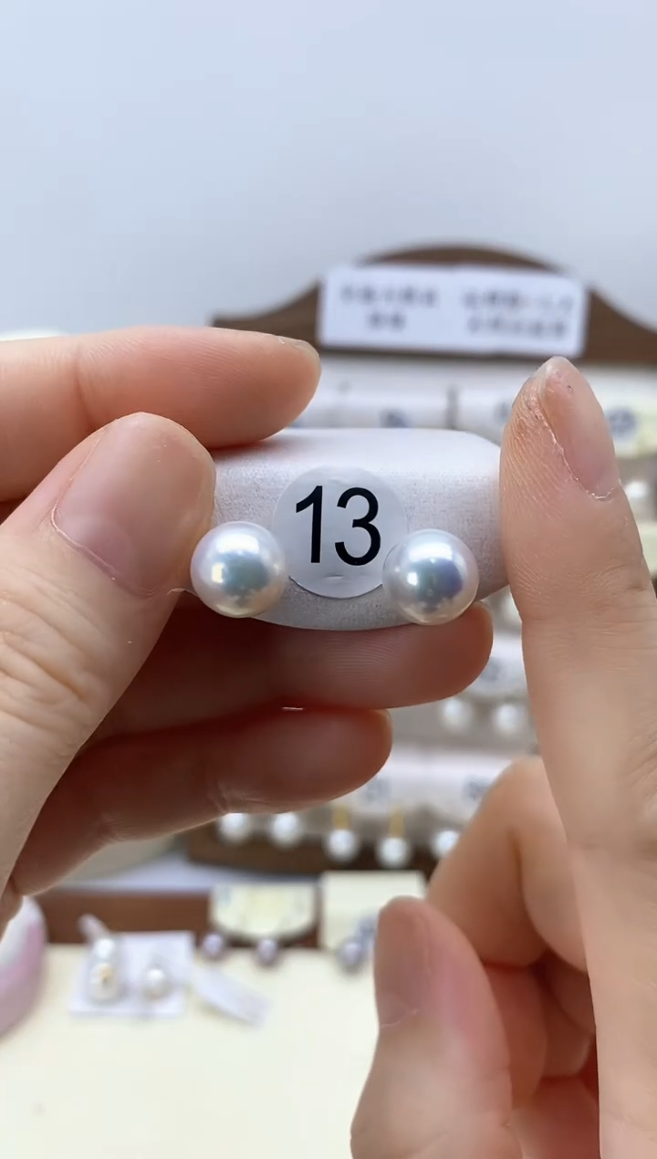 银S925镶嵌淡水珍珠耳饰11