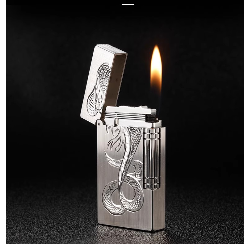 520礼物法国都柏特朗声打火机侧滑钢琴音男士眼镜蛇