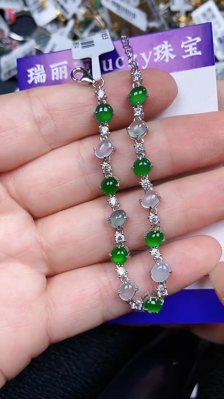 颈饰银S925镶嵌翡翠2411