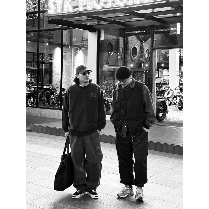 日潮 重磅 320g休闲长袖T恤简约百搭宽松体恤潮-22809