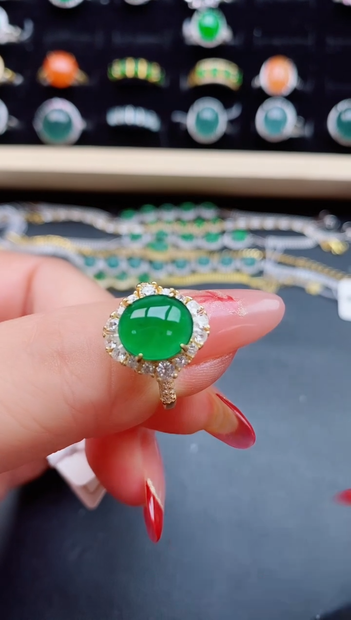 【闪购商品】翡翠戒指银S925镶嵌21321