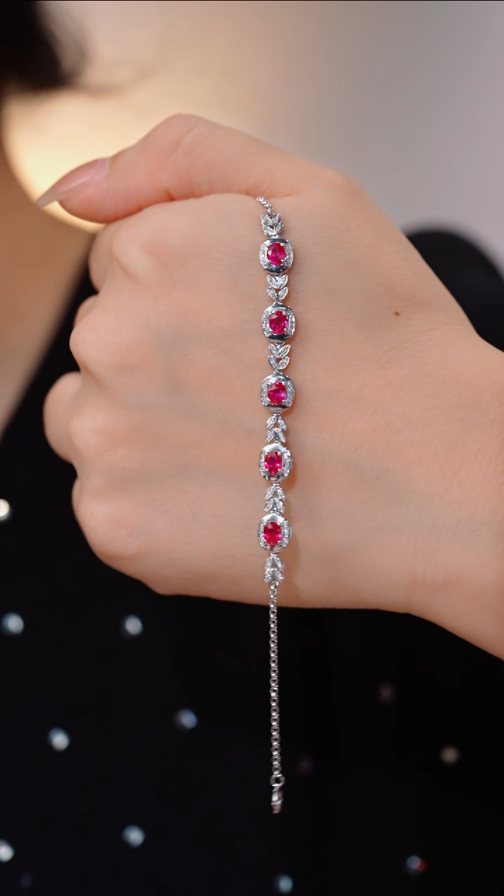 【玉峰珠宝丨安娜严选】红宝石手链18K金麦穗【U8135】多样性发一