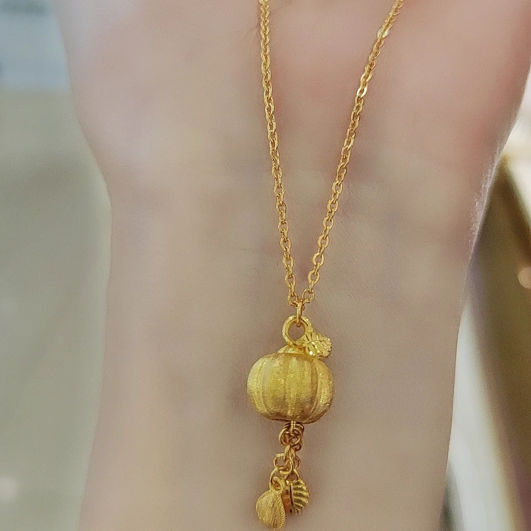 南瓜流苏黄金项链送礼好物