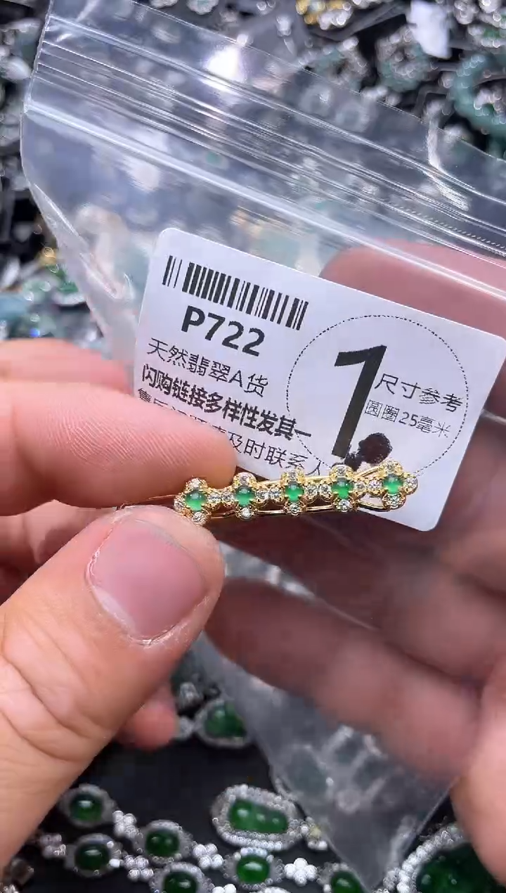 【闪购商品】翡翠颈饰未镶嵌P722发夹