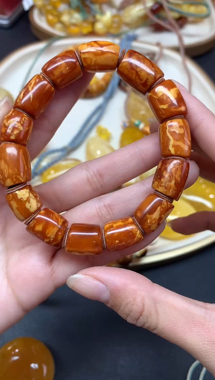 【闪购商品】蜜蜡裸石未镶嵌手串A122|13800