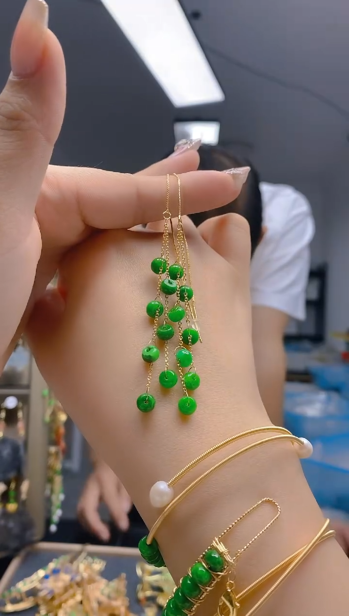 【闪购商品】翡翠耳饰合金219翡翠耳线
