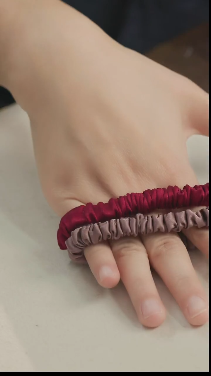 刺绣湘传礼19姆咪桑蚕丝小发圈两个