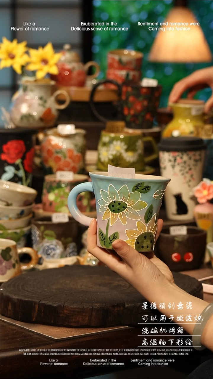 陶瓷景德镇高温釉下彩手工手绘款式