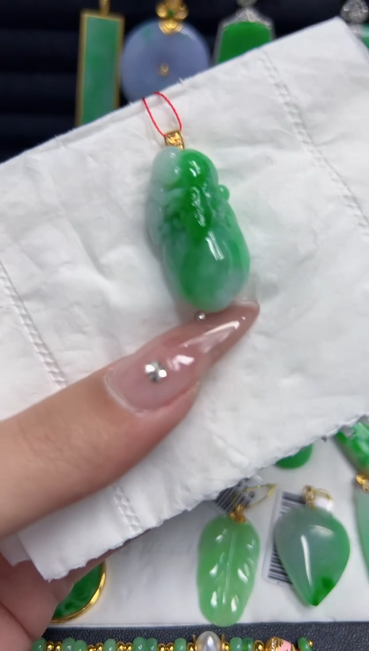 【闪购商品】翡翠颈饰18K金镶嵌Y缅料A货/支持复检/一件