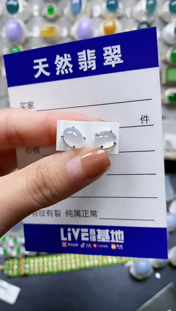 【闪购商品】翡翠耳饰银S925镶嵌0370