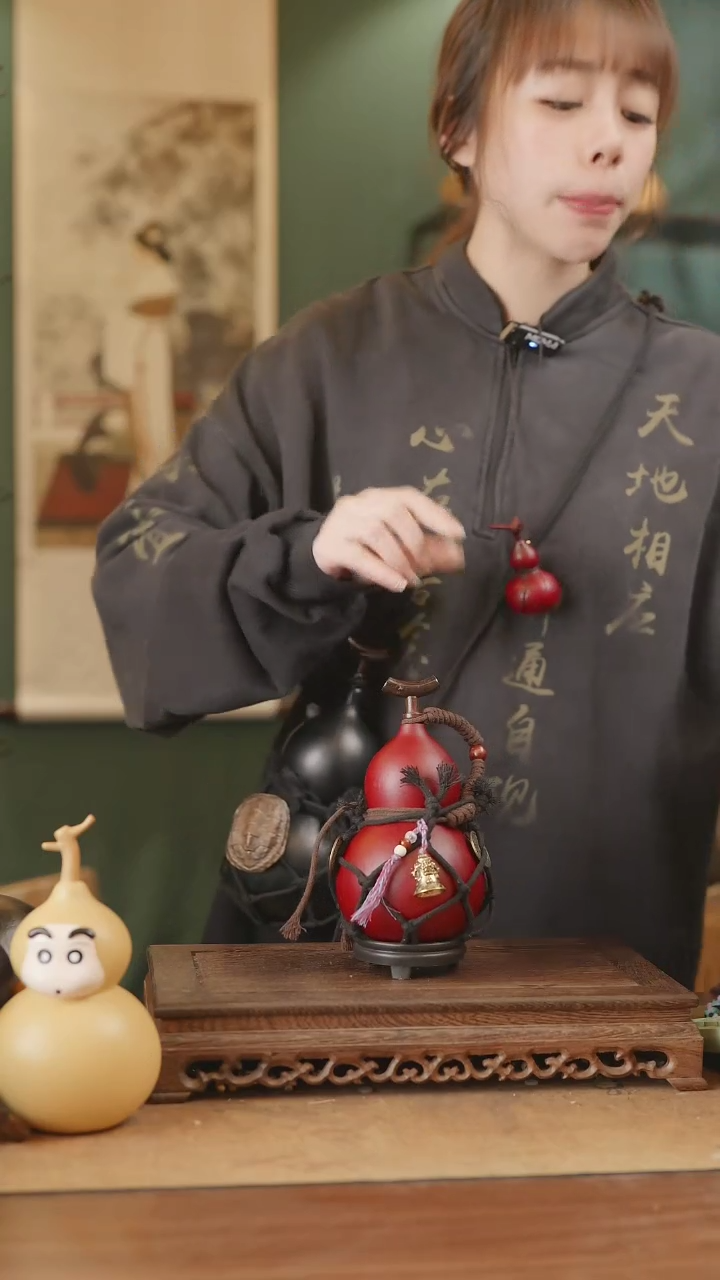 【闪购商品】390号精品天然大漆工艺防渗内胆酒葫芦~