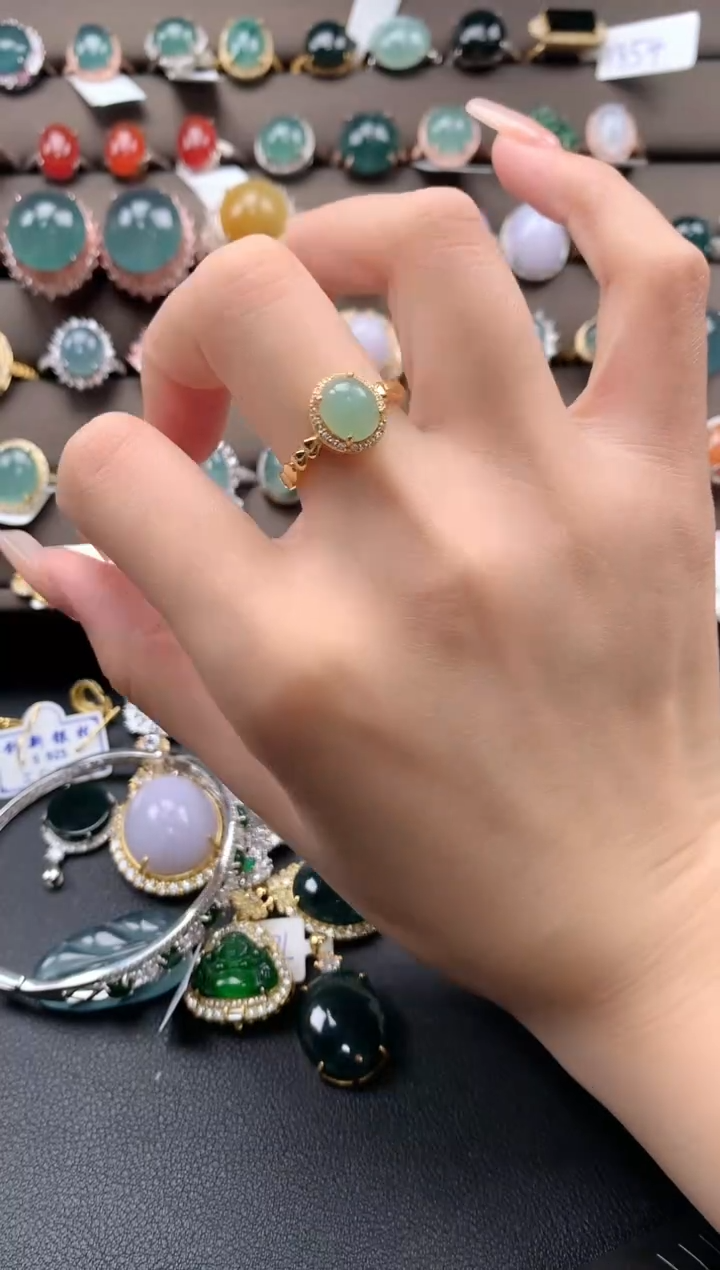 【闪购商品】翡翠戒指银S925镶嵌43243432