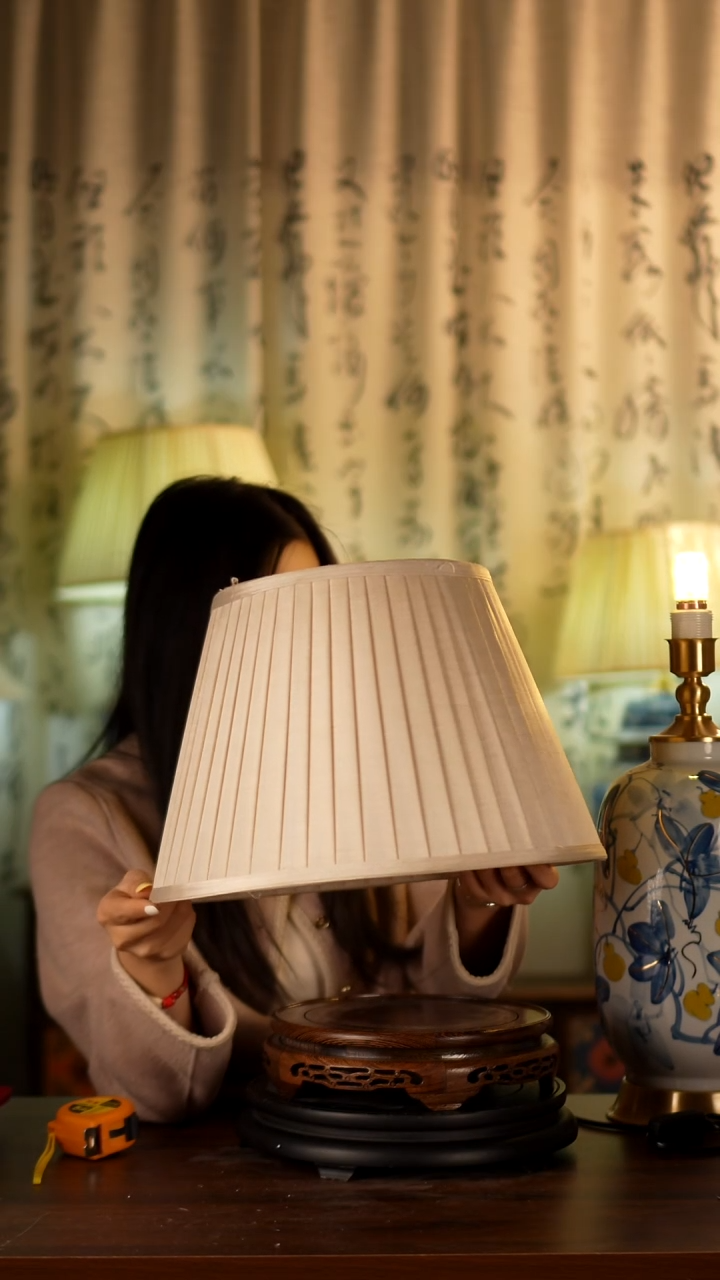 圆形款36咖色百褶灯罩