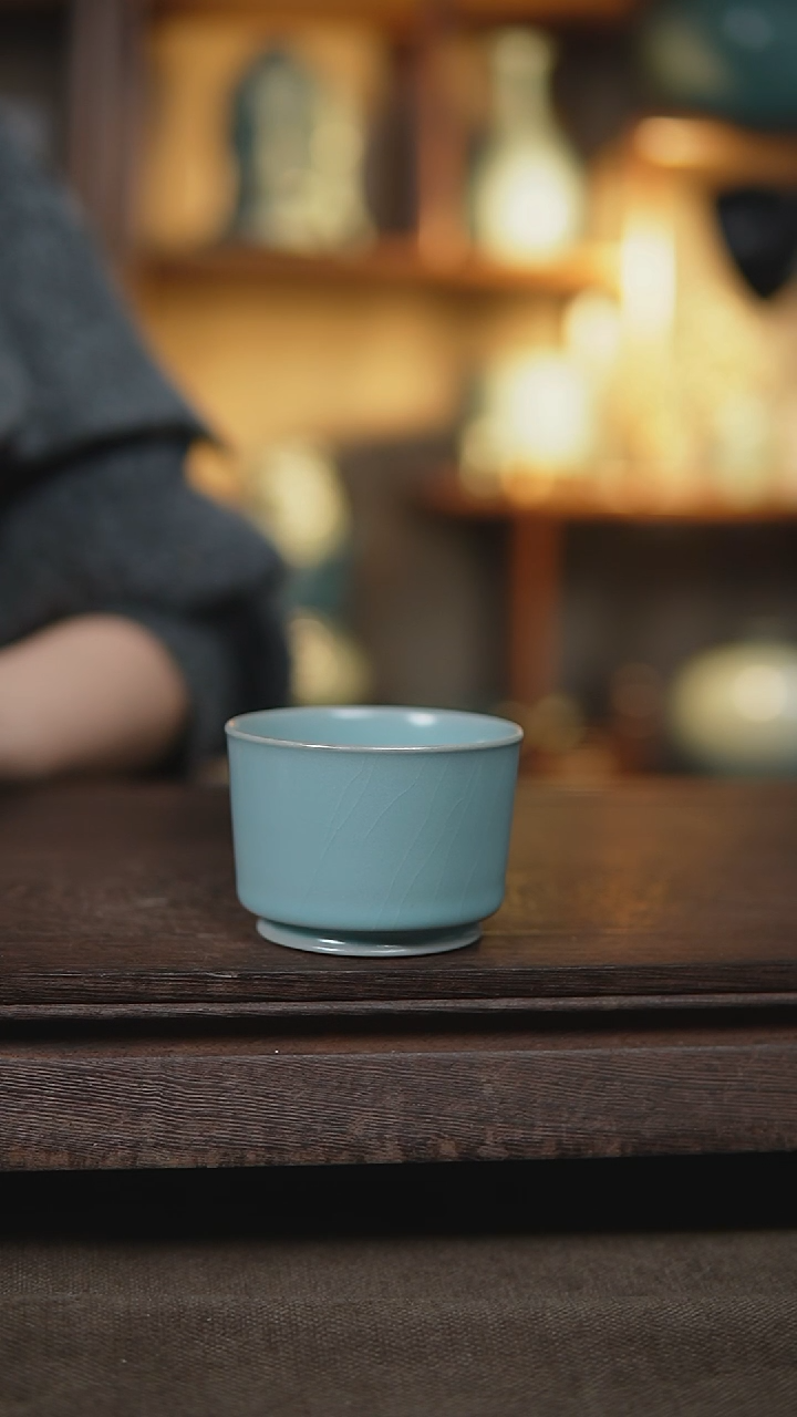 【闪购商品】杯仿古宋臻釉融天杯瑕9