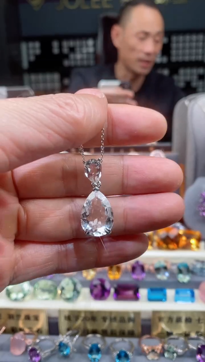 【闪购商品】水晶吊坠银S925镶嵌水晶吊坠