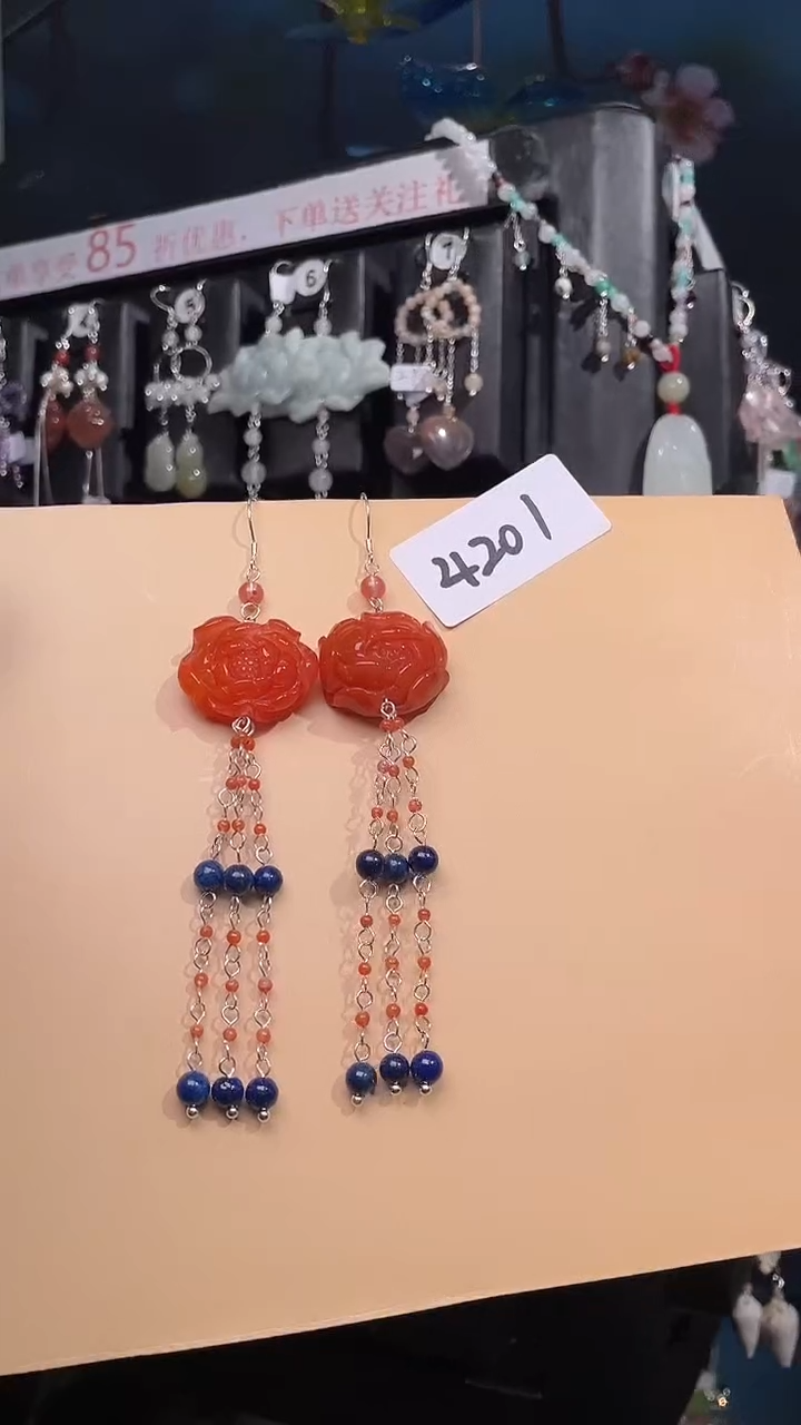 未镶嵌南红玛瑙耳饰喜欢拍