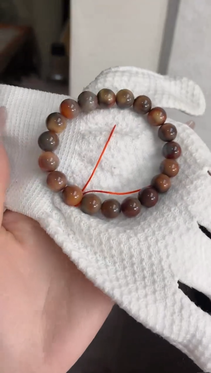 【闪购商品】菩提根/象牙果手串虎斑缅黄玉10手串V22