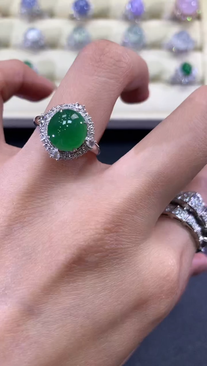 【闪购商品】翡翠戒指18K金镶嵌a151        