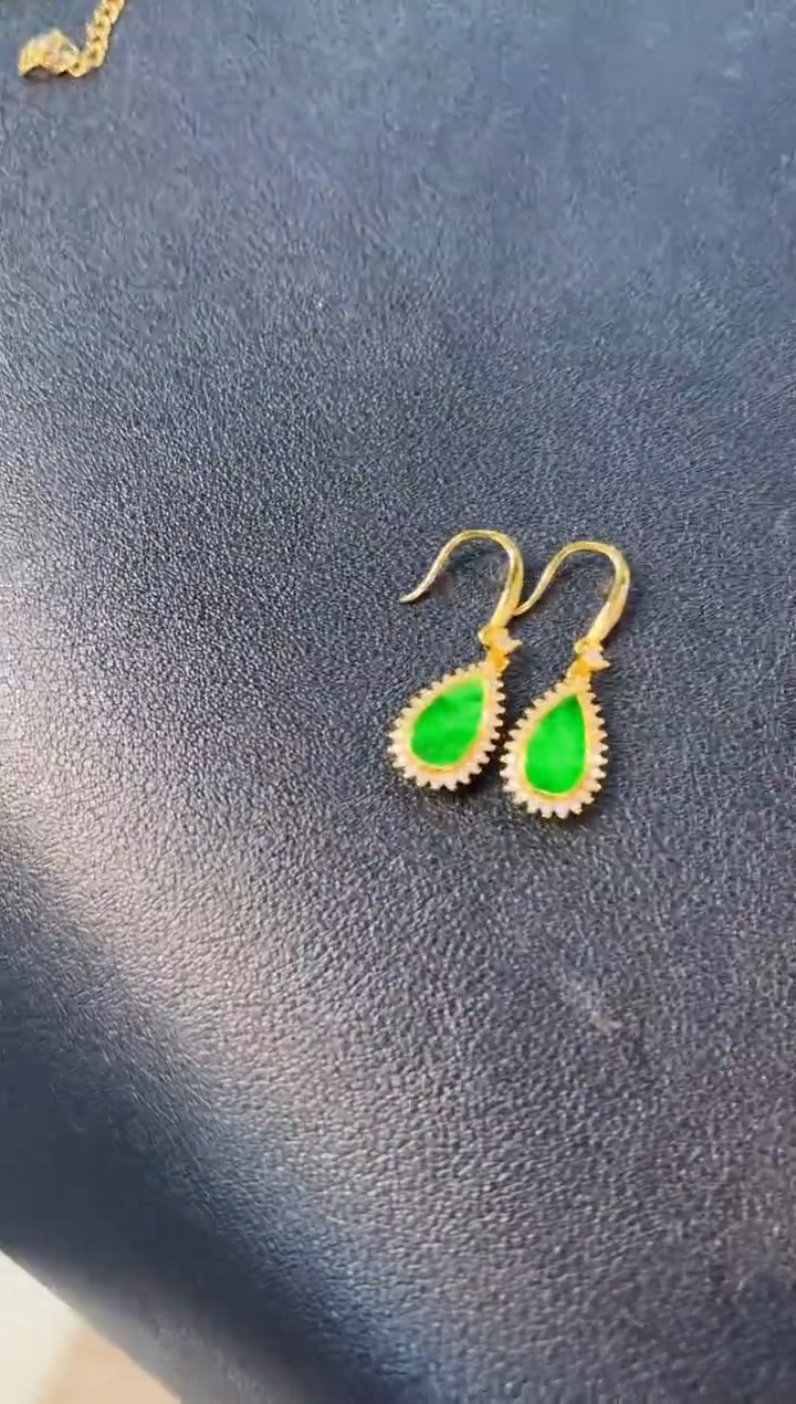 【闪购商品】翡翠耳饰未镶嵌缅料A货/支持复检/一对