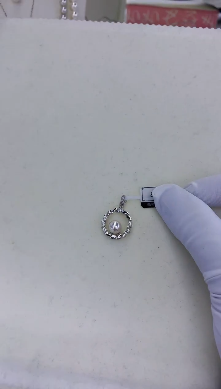 银S925镶嵌饰品海水珍珠麦穗款吊坠