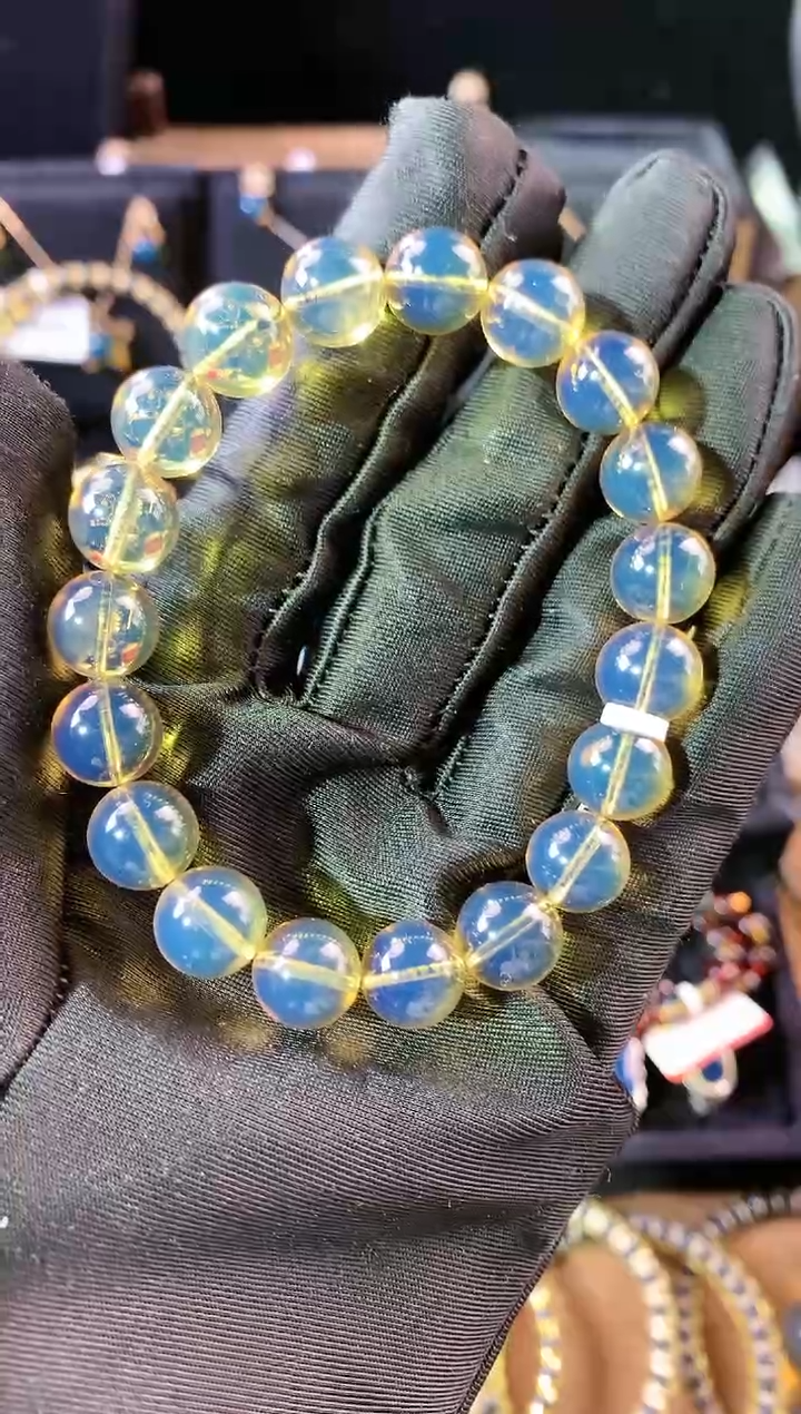 【闪购商品】琥珀珠宝奇石未镶嵌10mm天青手串