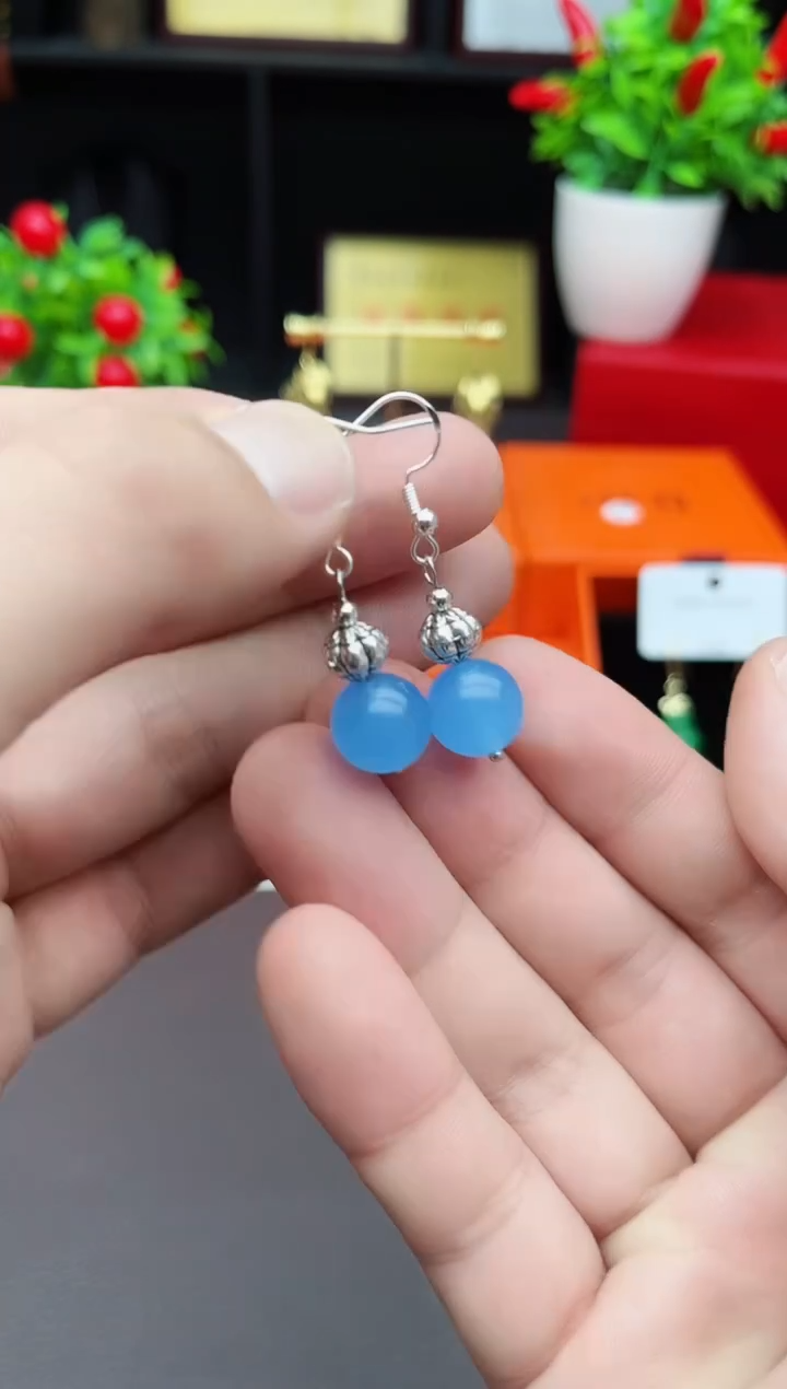 【闪购商品】玛瑙/玉髓耳钉银S925镶嵌219000