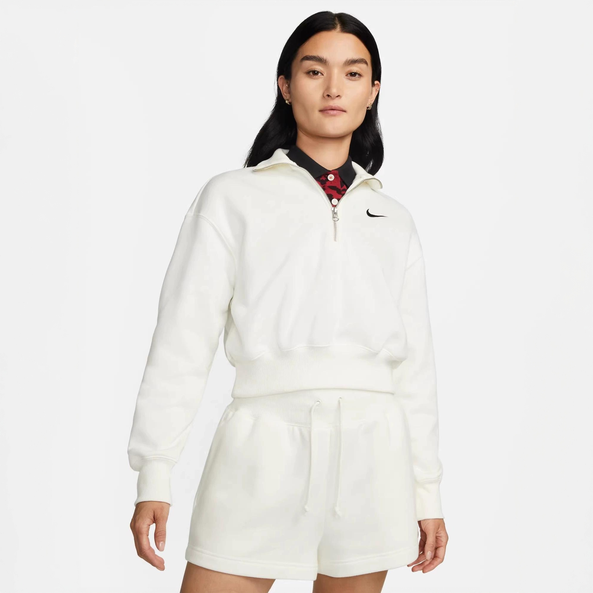 NIKE/耐克女子半拉链短款高领运动休闲卫衣套头衫DQ5768133