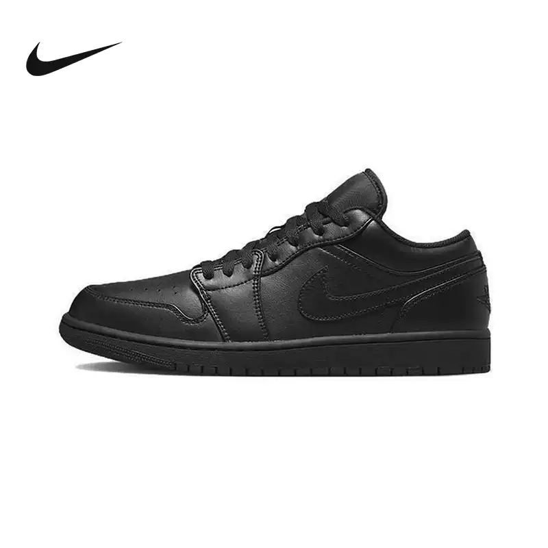NIKE/耐克男子AirJordan1AJ1纯黑低帮复古板鞋男鞋553558093