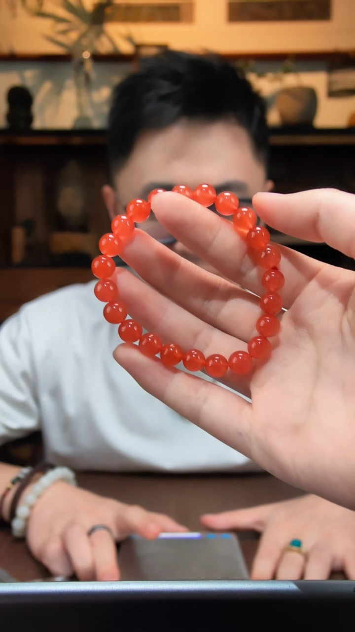 南红玛瑙手串未镶嵌保山冰红手串JYD8.2*