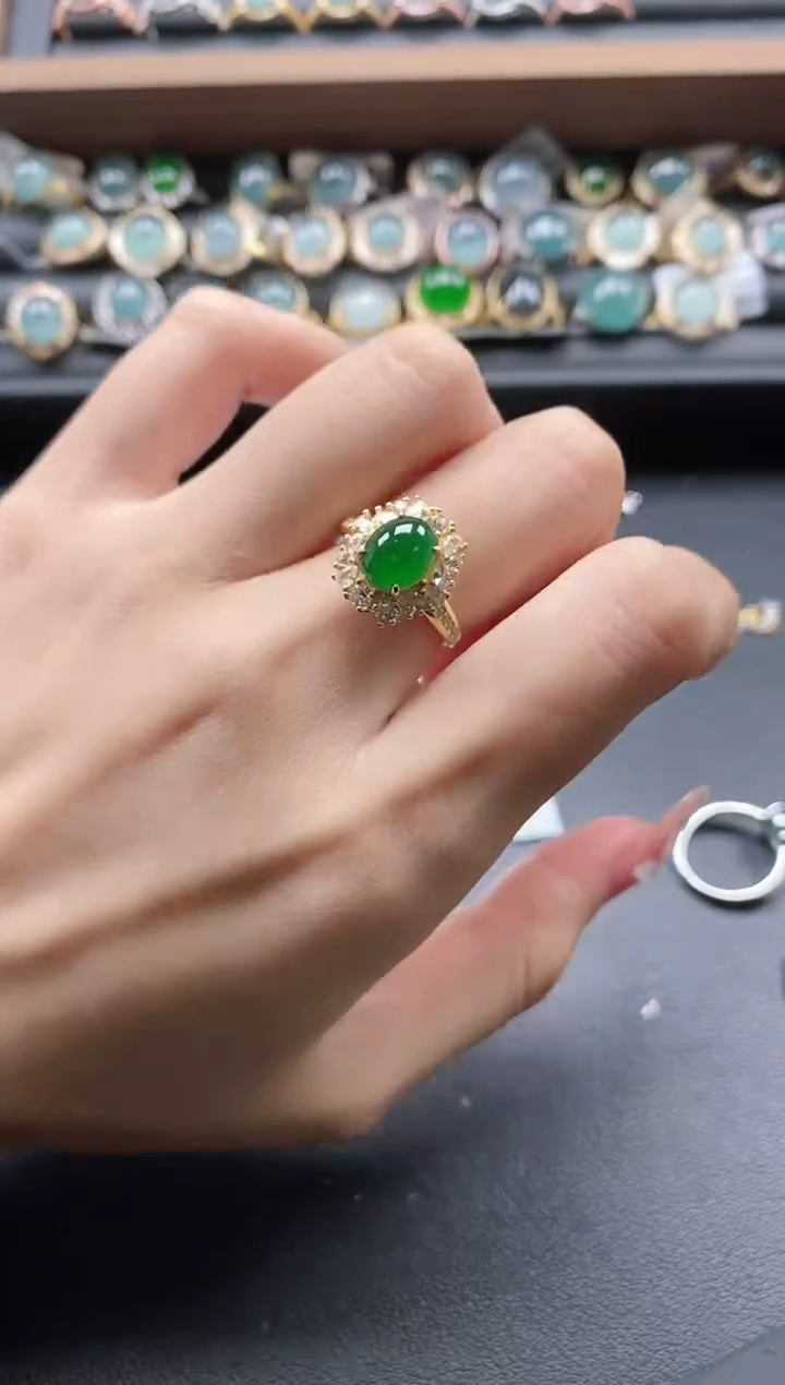 【闪购商品】翡翠戒指银S925镶嵌51511