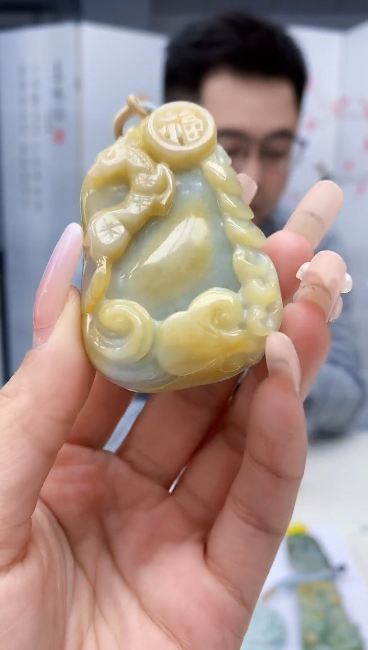 【闪购商品】定制翡翠未镶嵌5153lr-毛货挂件21