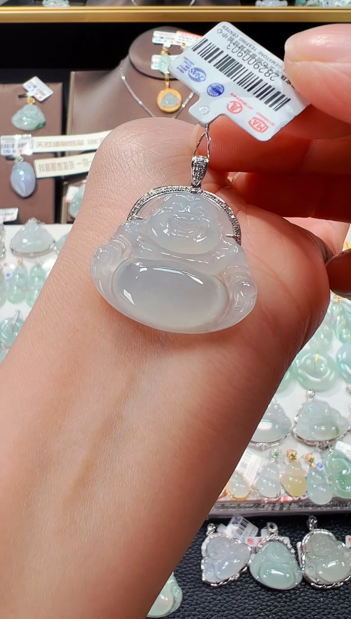 【闪购商品】翡翠吊坠(不含链)18K金镶嵌佛公吊坠903