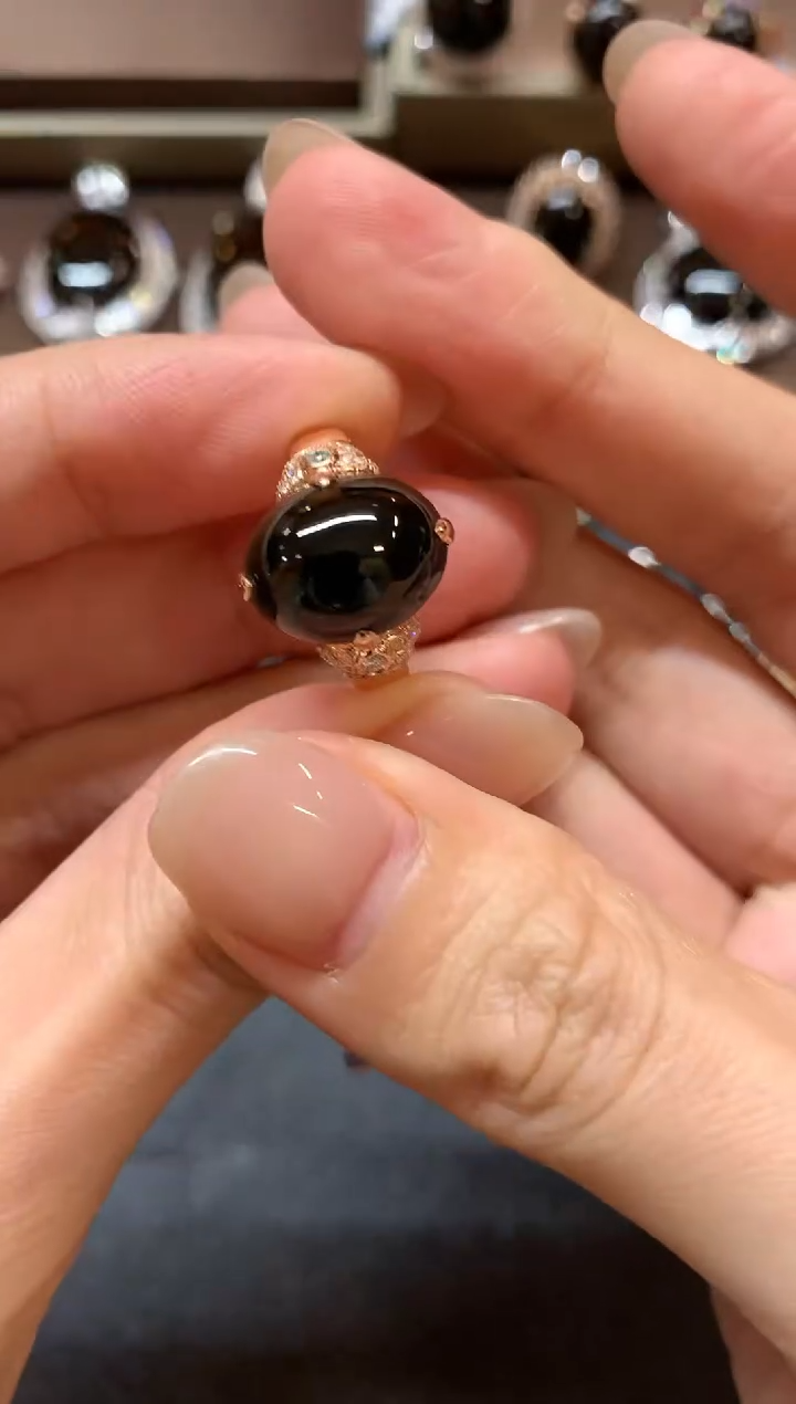 【闪购商品】翡翠戒指18K金镶嵌a98不退换