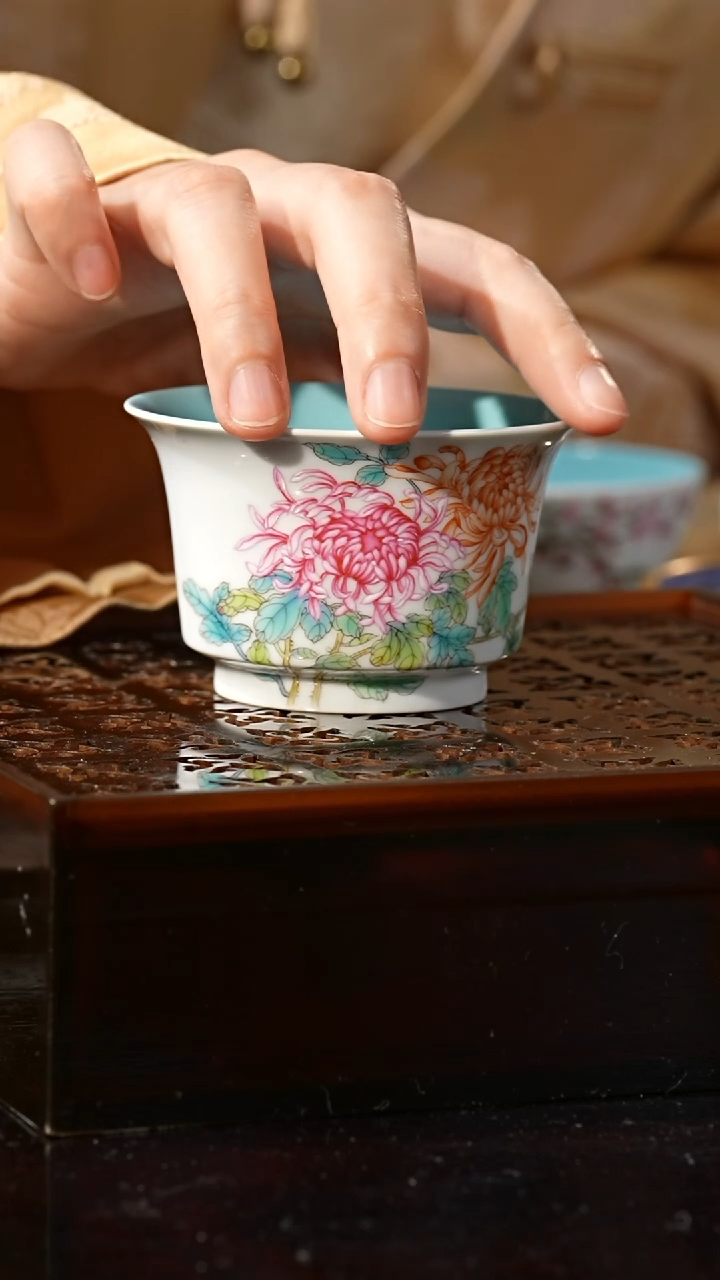 【闪购商品】杯溢珍堂丨珍珠白釉菊