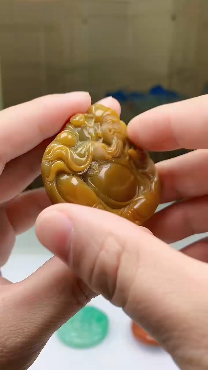 【闪购商品】定制翡翠未镶嵌4812ty-毛货挂件67