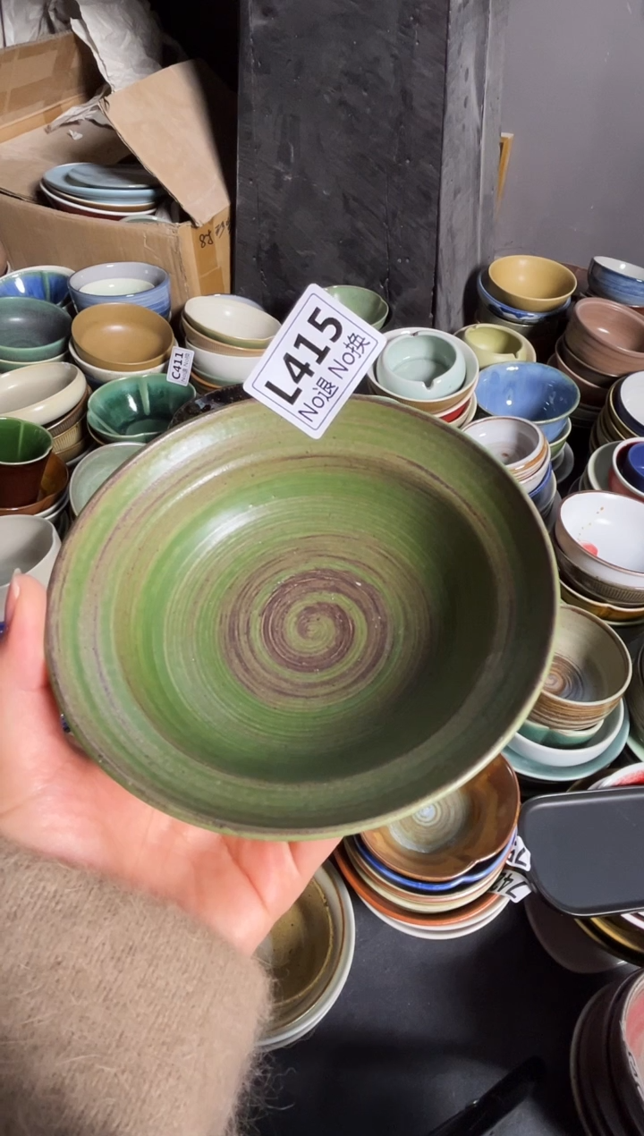 瓷片南*L415手刷绿碗福利
