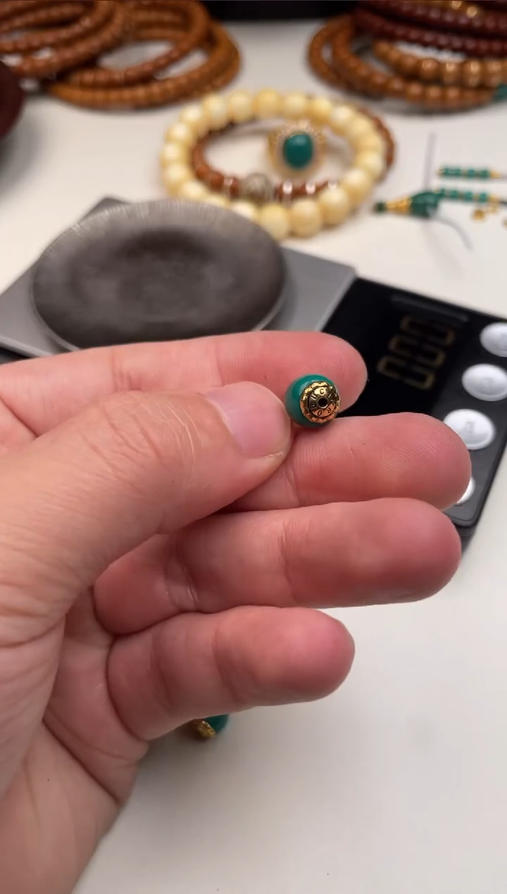 【闪购商品】绿松石挂件足金镶嵌松石配饰