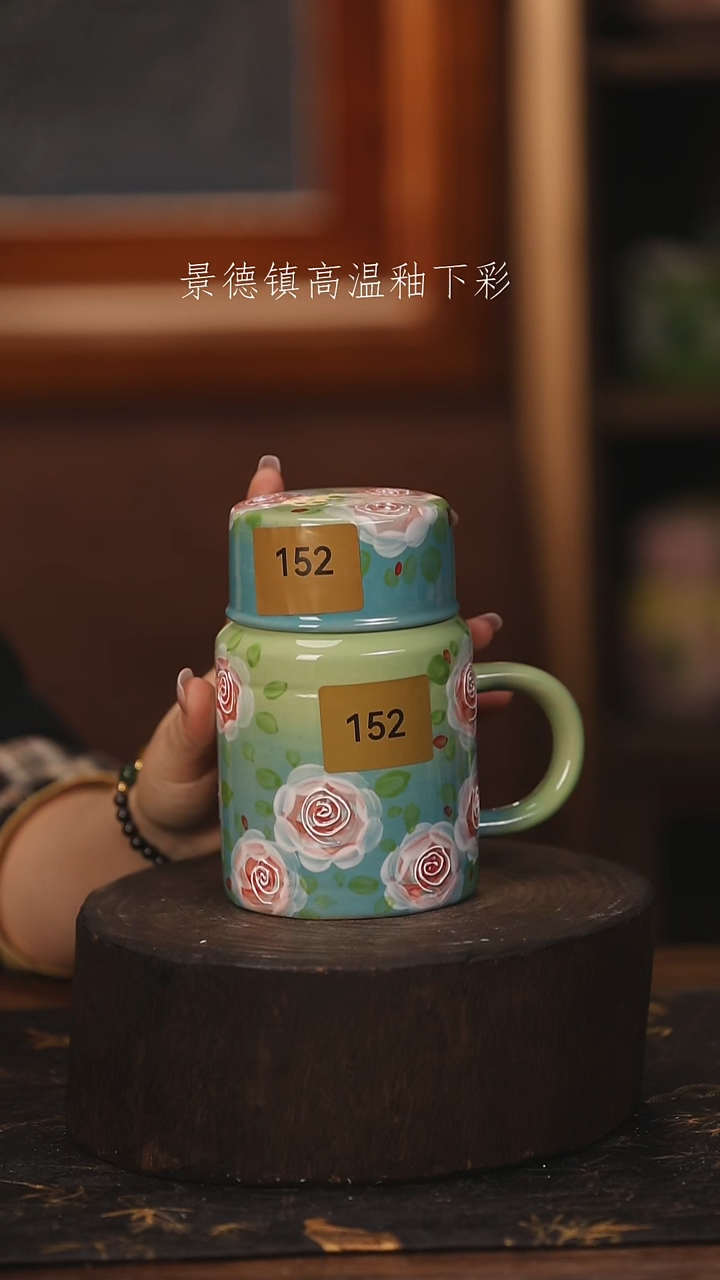 陶瓷景德镇高温釉下手绘陶瓷@L152@