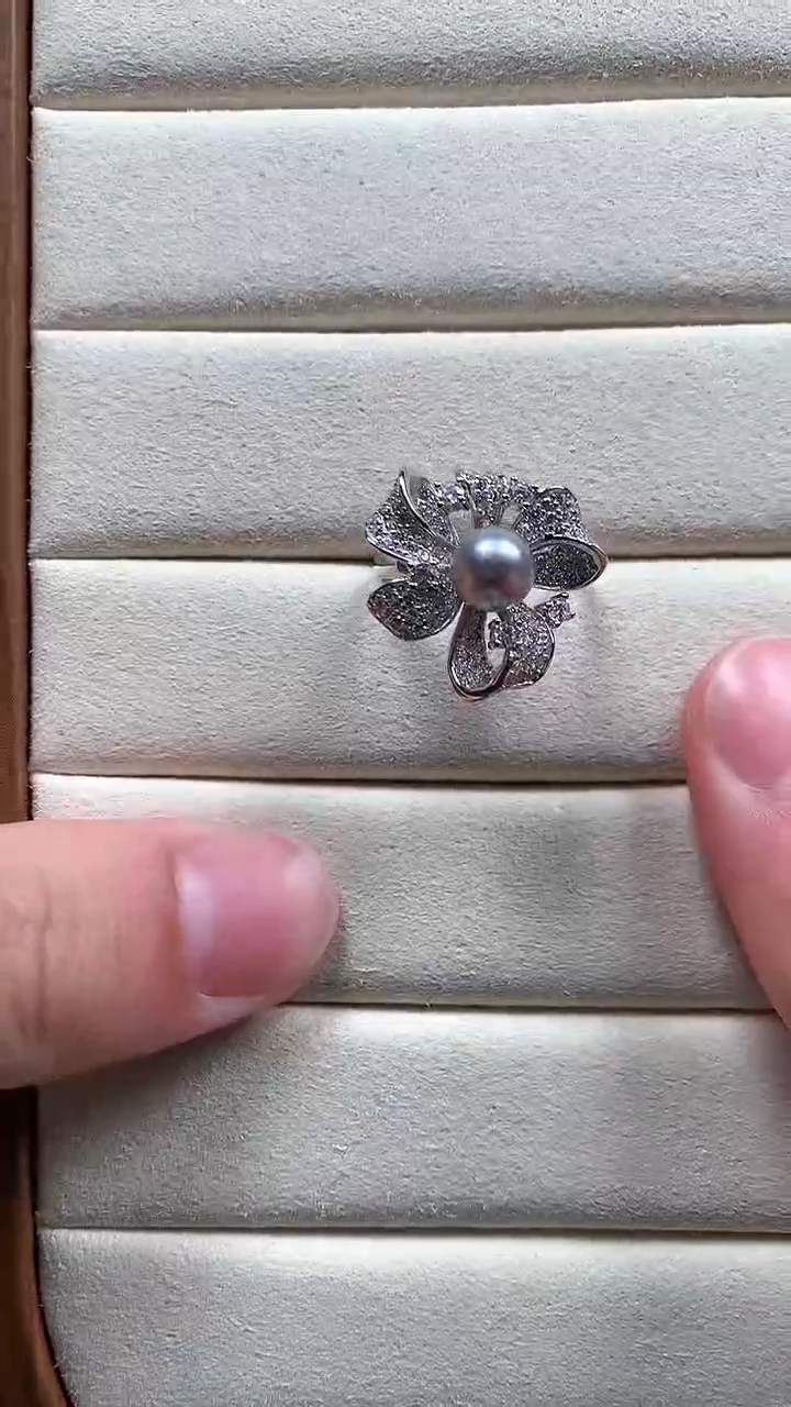 【闪购商品】海水珍珠戒指银S925镶嵌真多麻珍珠戒指