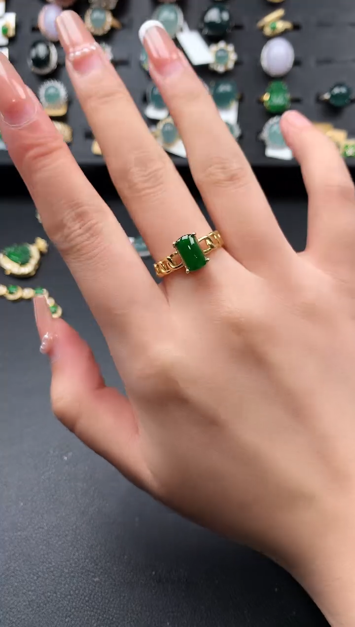 【闪购商品】翡翠戒指银S925镶嵌5142141
