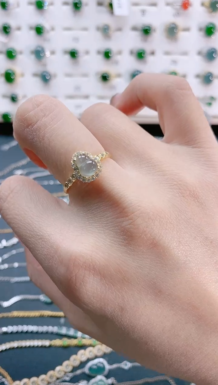 【闪购商品】翡翠戒指银S925镶嵌 天然翡翠