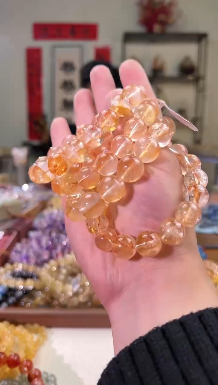 【闪购商品】水晶手串未镶嵌13.5+mm金狮胶花（多样性发其一）